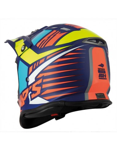 Casque Cross enfant SWAPS - Bleu Jaune Orange Moto et Quad Helmet ATV